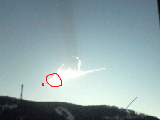 фото уральского метеорита,комета,падение метеорита на урале